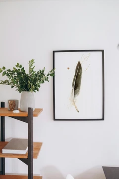 Image of a feather watercolor painting by Shayna Larsen, originals & prints available