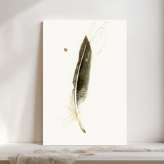 Image of a feather watercolor painting by Shayna Larsen, originals & prints available