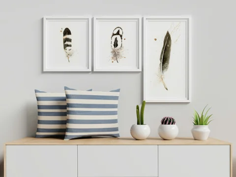Image of a feather watercolor painting by Shayna Larsen, originals & prints available