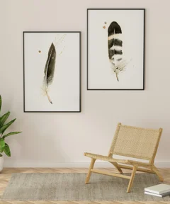 Image of a feather watercolor painting by Shayna Larsen, originals & prints available