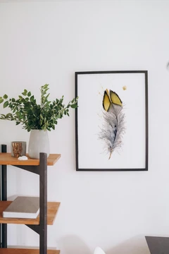 Image of a feather watercolor painting by Shayna Larsen, originals & prints available