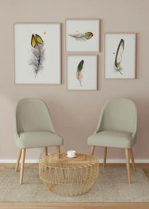 Image of a feather watercolor painting by Shayna Larsen, originals & prints available