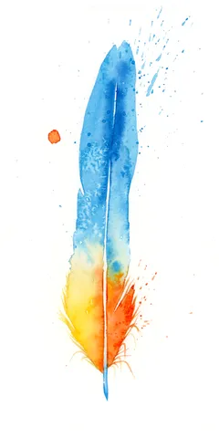 Image of a feather watercolor painting by Shayna Larsen, originals & prints available