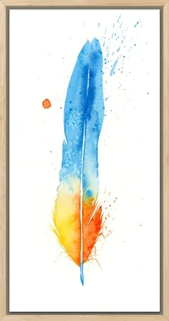 Image of a feather watercolor painting by Shayna Larsen, originals & prints available