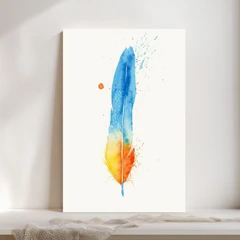 Image of a feather watercolor painting by Shayna Larsen, originals & prints available