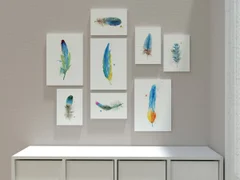 Image of a feather watercolor painting by Shayna Larsen, originals & prints available
