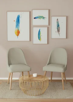 Image of a feather watercolor painting by Shayna Larsen, originals & prints available