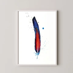Image of a feather watercolor painting by Shayna Larsen, originals & prints available