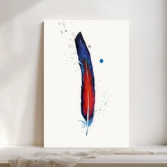 Image of a feather watercolor painting by Shayna Larsen, originals & prints available