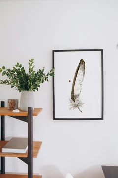 Image of a feather watercolor painting by Shayna Larsen, originals & prints available