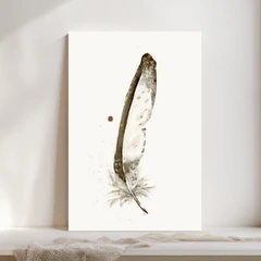 Image of a feather watercolor painting by Shayna Larsen, originals & prints available
