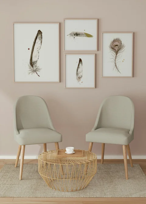 Image of a feather watercolor painting by Shayna Larsen, originals & prints available