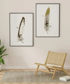 Image of a feather watercolor painting by Shayna Larsen, originals & prints available