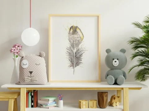 Image of a feather watercolor painting by Shayna Larsen, originals & prints available