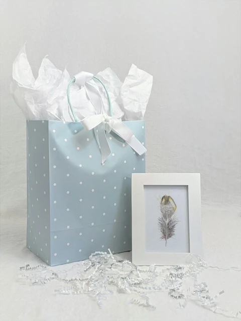 Image of a feather watercolor painting by Shayna Larsen, originals & prints available