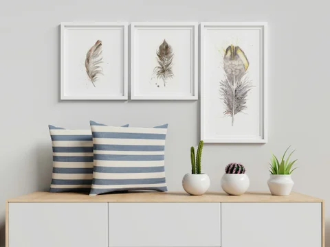 Image of a feather watercolor painting by Shayna Larsen, originals & prints available