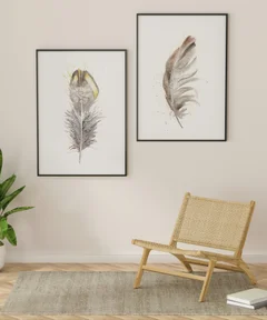 Image of a feather watercolor painting by Shayna Larsen, originals & prints available