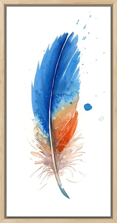 Image of a feather watercolor painting by Shayna Larsen, originals & prints available