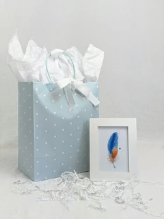 Image of a feather watercolor painting by Shayna Larsen, originals & prints available