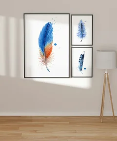 Image of a feather watercolor painting by Shayna Larsen, originals & prints available
