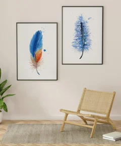 Image of a feather watercolor painting by Shayna Larsen, originals & prints available