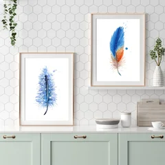 Image of a feather watercolor painting by Shayna Larsen, originals & prints available
