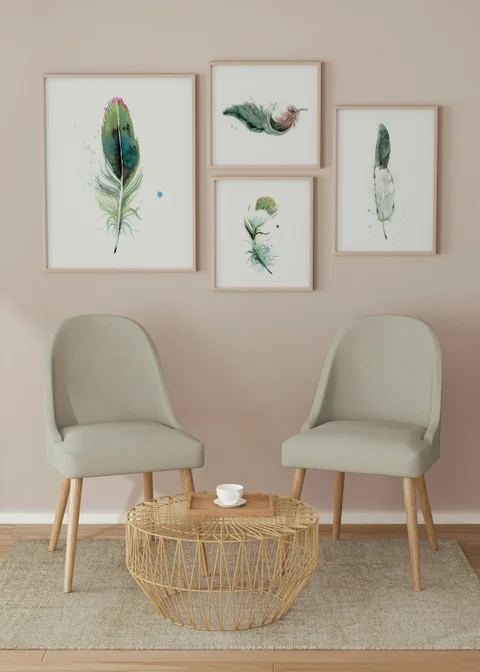 Image of a feather watercolor painting by Shayna Larsen, originals & prints available