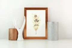 Image of a feather watercolor painting by Shayna Larsen, originals & prints available