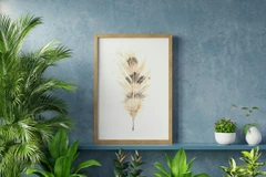 Image of a feather watercolor painting by Shayna Larsen, originals & prints available