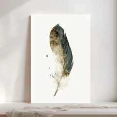 Image of a feather watercolor painting by Shayna Larsen, originals & prints available