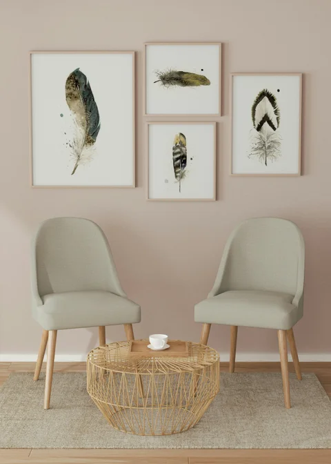 Image of a feather watercolor painting by Shayna Larsen, originals & prints available