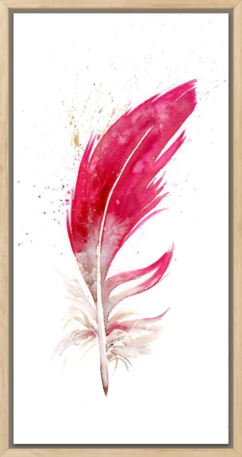 Image of a feather watercolor painting by Shayna Larsen, originals & prints available