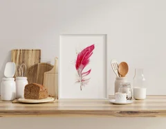 Image of a feather watercolor painting by Shayna Larsen, originals & prints available