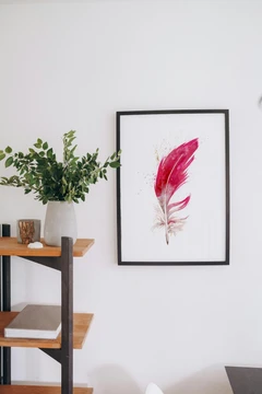 Image of a feather watercolor painting by Shayna Larsen, originals & prints available
