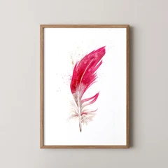 Image of a feather watercolor painting by Shayna Larsen, originals & prints available