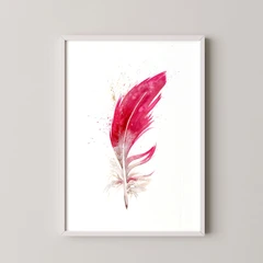 Image of a feather watercolor painting by Shayna Larsen, originals & prints available