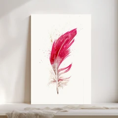 Image of a feather watercolor painting by Shayna Larsen, originals & prints available