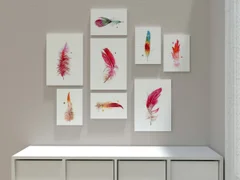 Image of a feather watercolor painting by Shayna Larsen, originals & prints available