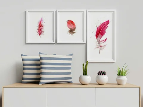Image of a feather watercolor painting by Shayna Larsen, originals & prints available