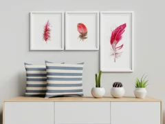 Image of a feather watercolor painting by Shayna Larsen, originals & prints available