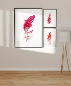 Image of a feather watercolor painting by Shayna Larsen, originals & prints available