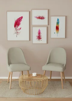 Image of a feather watercolor painting by Shayna Larsen, originals & prints available