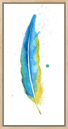 Image of a feather watercolor painting by Shayna Larsen, originals & prints available