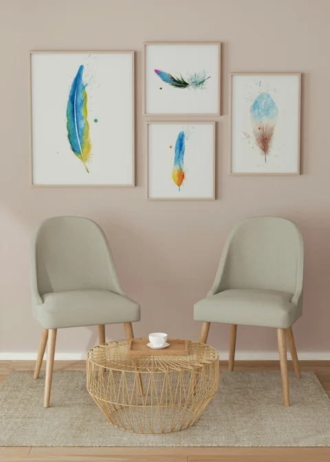 Image of a feather watercolor painting by Shayna Larsen, originals & prints available