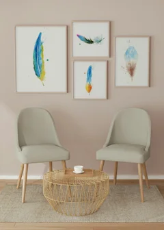 Image of a feather watercolor painting by Shayna Larsen, originals & prints available