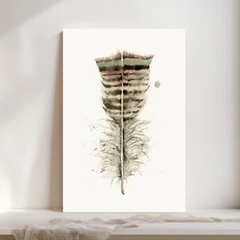 Image of a feather watercolor painting by Shayna Larsen, originals & prints available