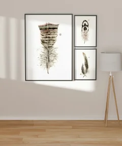 Image of a feather watercolor painting by Shayna Larsen, originals & prints available