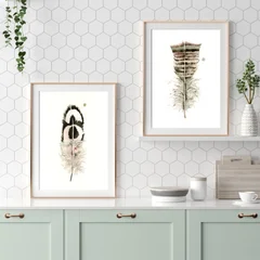 Image of a feather watercolor painting by Shayna Larsen, originals & prints available