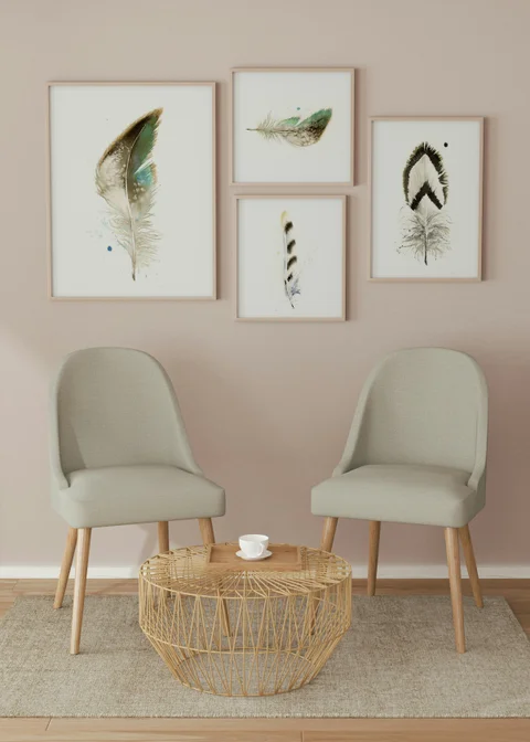 Image of a feather watercolor painting by Shayna Larsen, originals & prints available