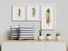 Image of a feather watercolor painting by Shayna Larsen, originals & prints available